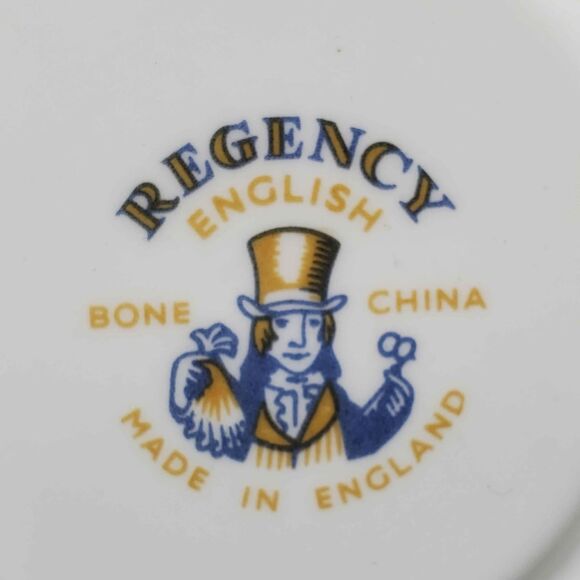 Regency Teacup and Saucer Forget-Me-Not Flowers Vintage - Picture 8 of 9